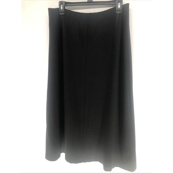 Eddie Bauer Women's Medium PETITE Black Casual Stretch Maxi Skirt Elastic Waist - Picture 1 of 7